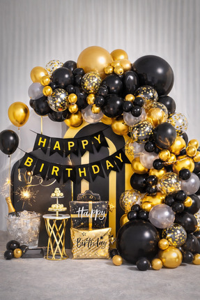 ENG PARTİ DÜNYASI 74 Parça Doğum Günü Balon Konsepti - Happy Birthday Seti EN...