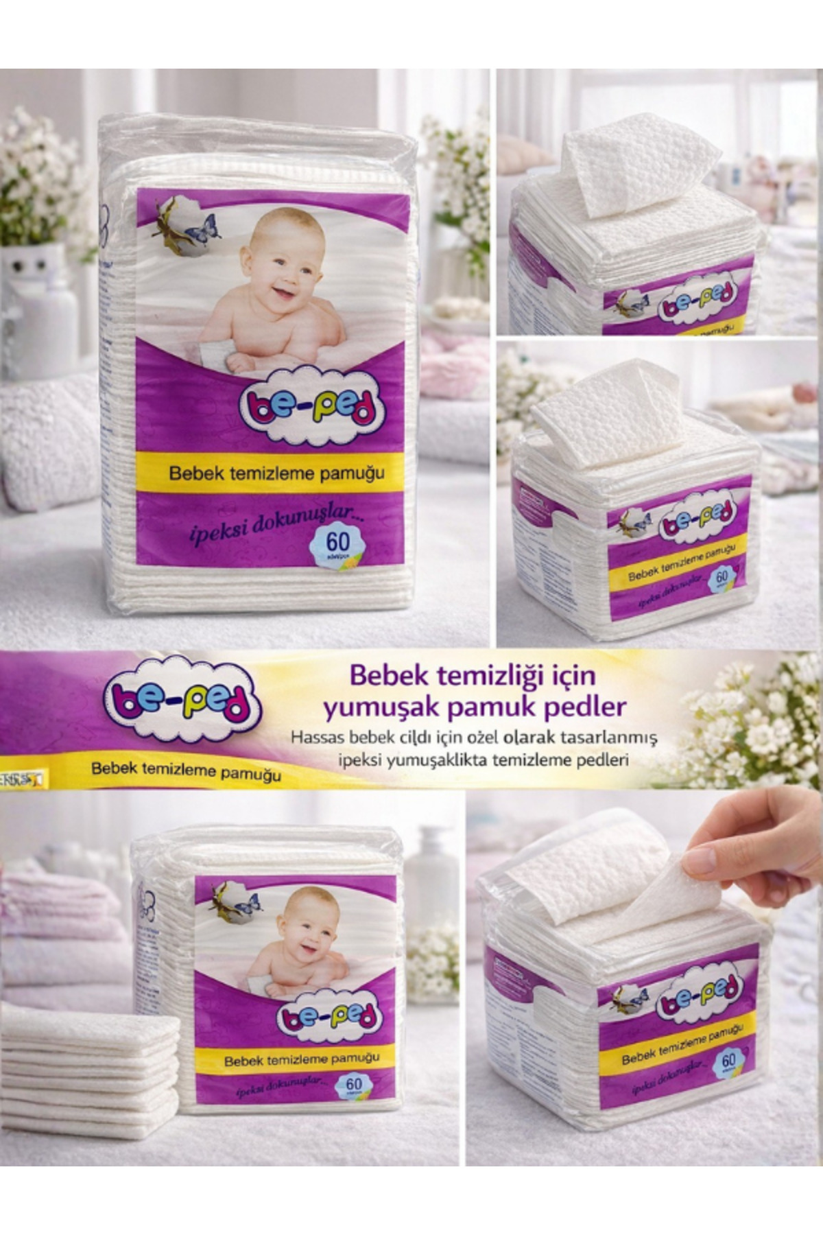 Dermadolin MiniDolin 250 ml Bebek Nemlendirici Vücut Losyonu ve BePed Bebek Temizleme Pamuğu 60'lı fotoğrafı 4 (önizleme)
