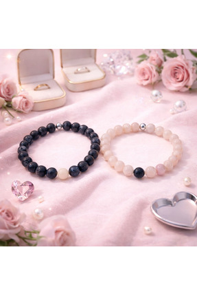 ENFERA DOĞAL TAŞ 💞 Akik Taşı Sevgili Çift Bilekliği – Doğal Taş & Anlamlı He...