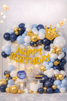 ENG PARTİ DÜNYASI 90 Parça Doğum Günü Balon Konsepti - Happy Birthday Seti EN...