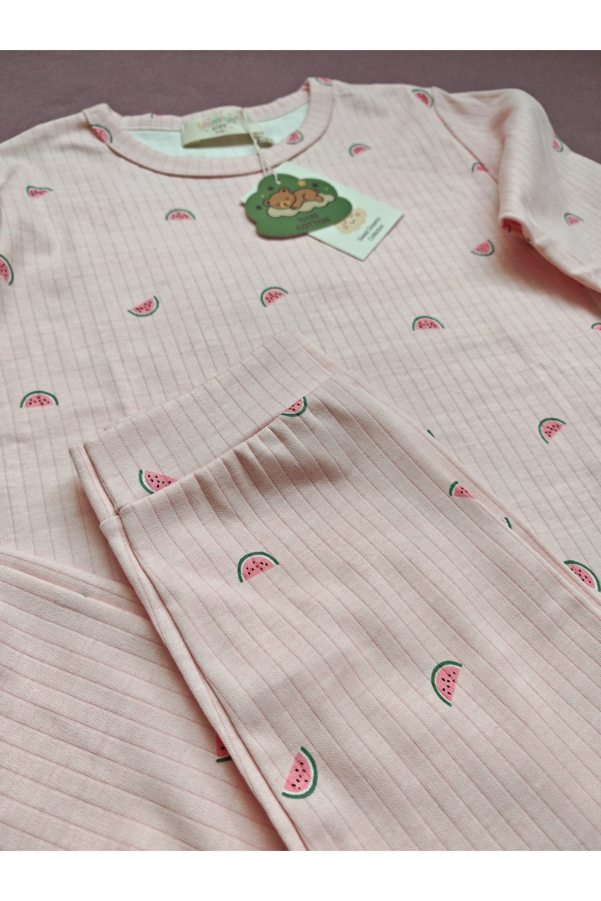 Pijama Pembe Karpuz Desenli - Pembe