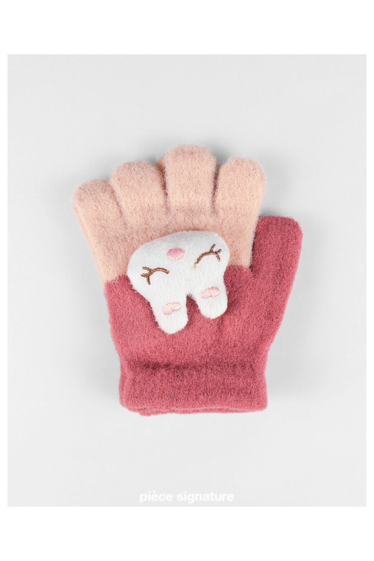 PIECE SIGNATURE Sevimli Tavşan Aksesuarlı Yumoş Çocuk Eldiven ( 1-3 Yaş ) fotoğrafı 3 (önizleme)