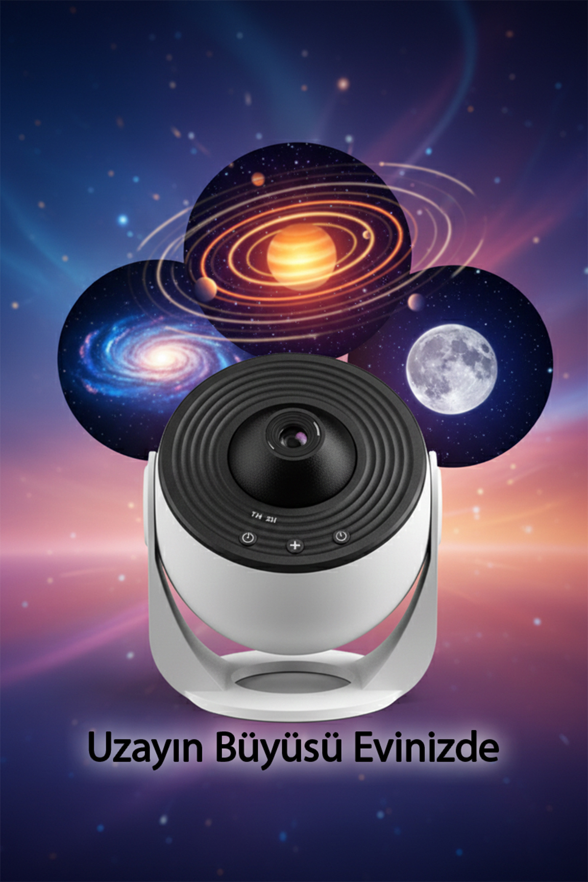 Tekvora Uzay Temalı Gece Tavan Projektörü | 12 Film Diskli | HD Yıldız ve Galaksi Işığı fotoğrafı 3 (önizleme)