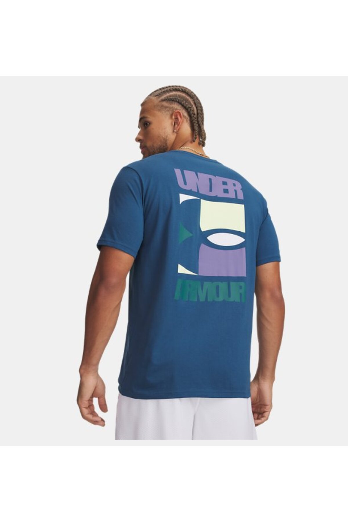 Under Armour Erkek UA Block Logo Kısa Kollu T-Shirt 6009250-498 görsel 2