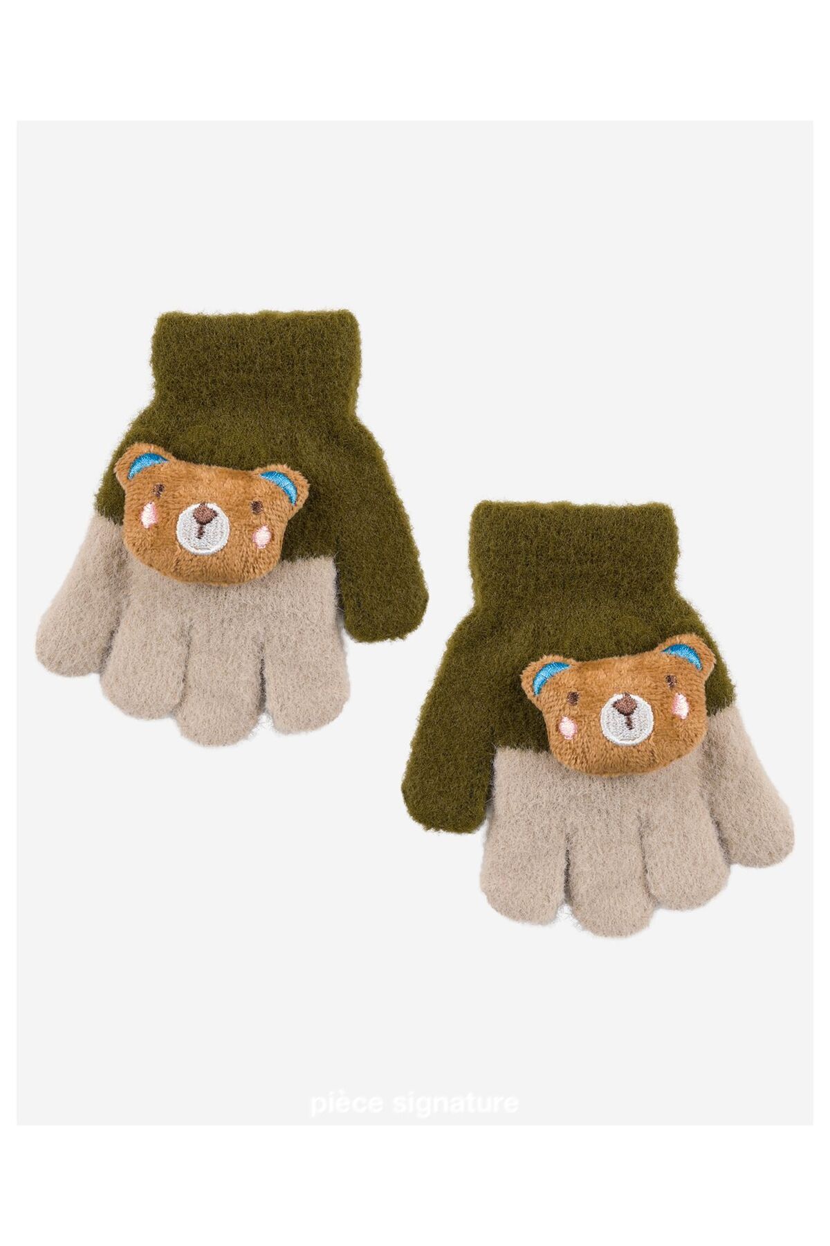 PIECE SIGNATURE Sevimli Ayı Aksesuarlı Yumoş Çocuk Eldiven ( 1-3 Yaş ) fotoğrafı 3 (önizleme)