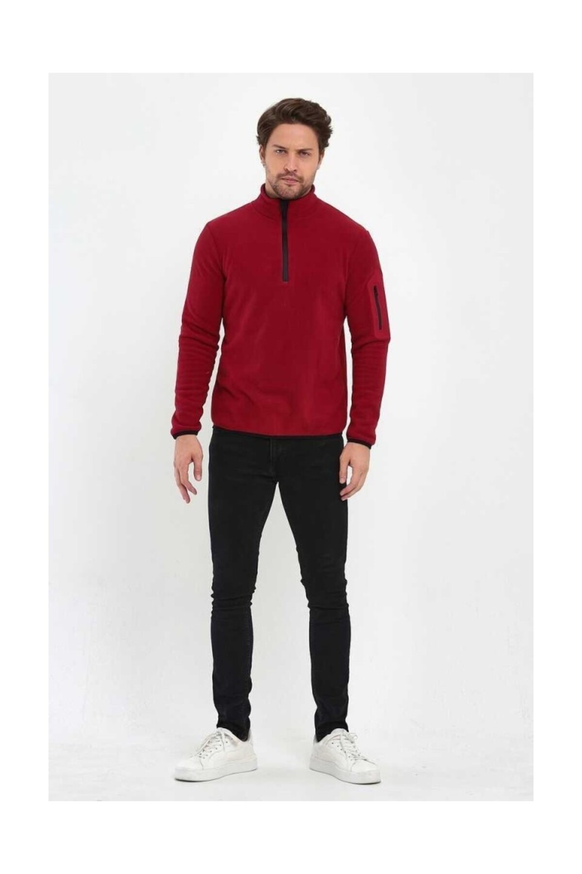 Yarım Fermuarlı Polar 2312002 - Bordo — قرمز 2312002-KIRMIZI — تصویر 3 از 4