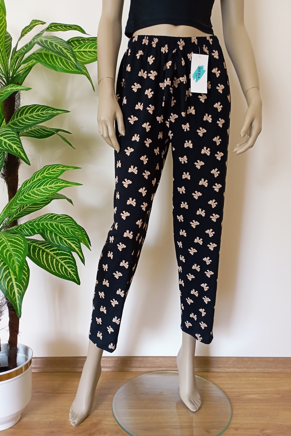 Women's Bow Printed Soft Lycra Flexible Pajamas Bottom
