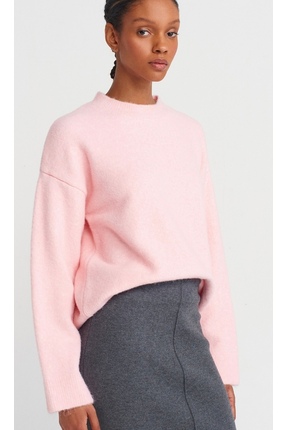 Dilvin Bisiklet Yaka Yumuşak Dokulu Triko Kazak