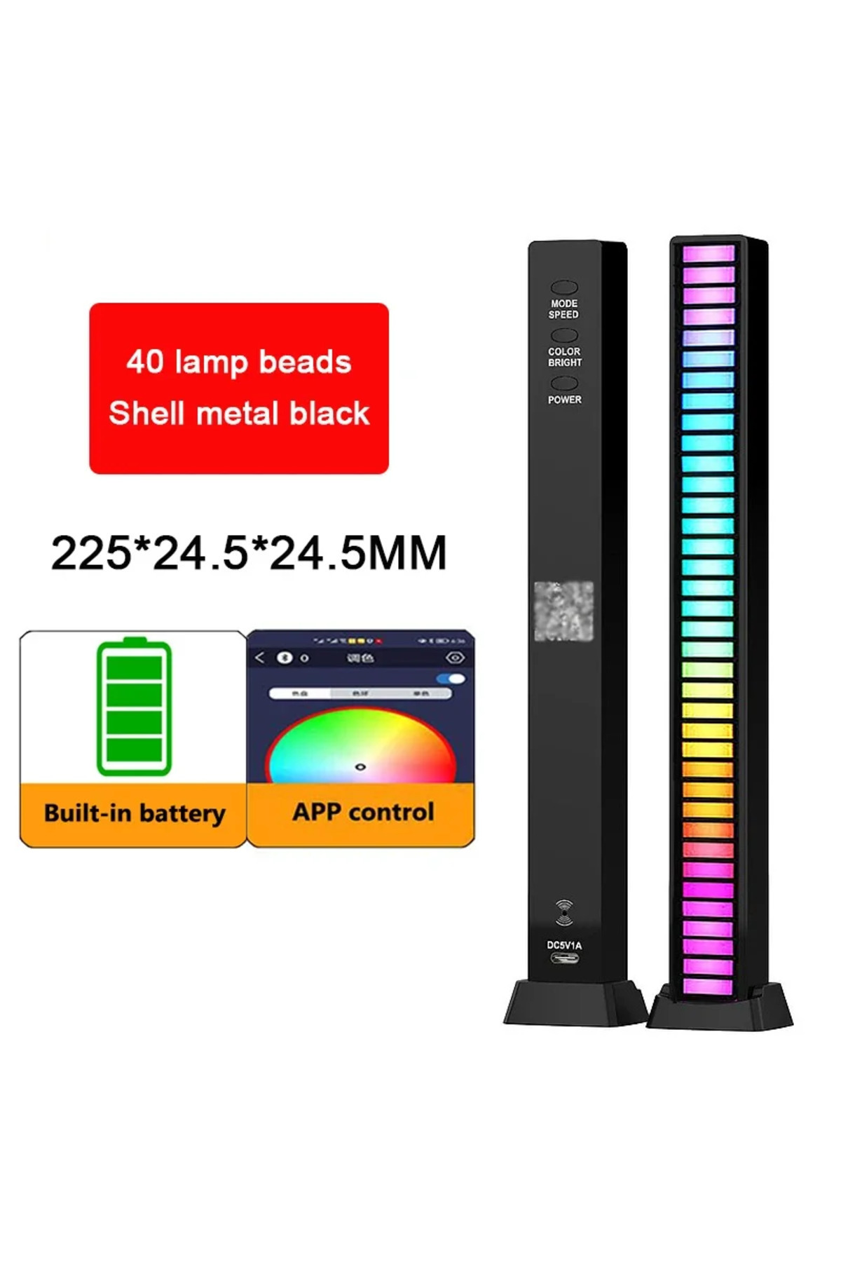 Choice شريط إضاءة LED RGB يعمل بالبطارية، مزود بـ 40 مصباح LED، قابل ...