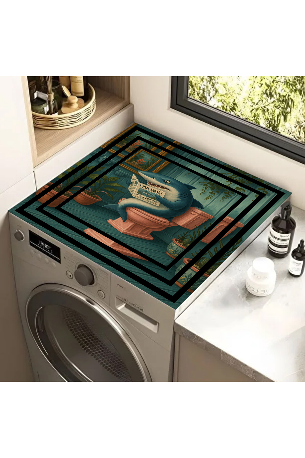 HARIKABIREV|WASHING MACHINE COVER DRYER COVER (SHARK) |CMRRTS|CMRRTS