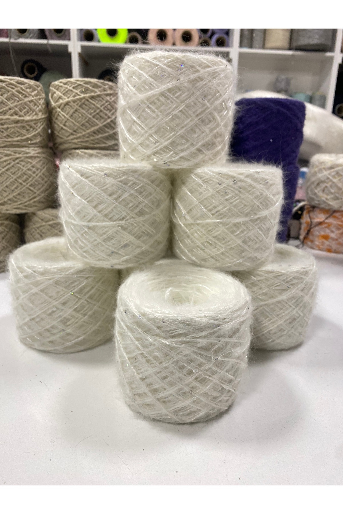 Moher acrylic: color cream white silver sequin visual clear 700gram