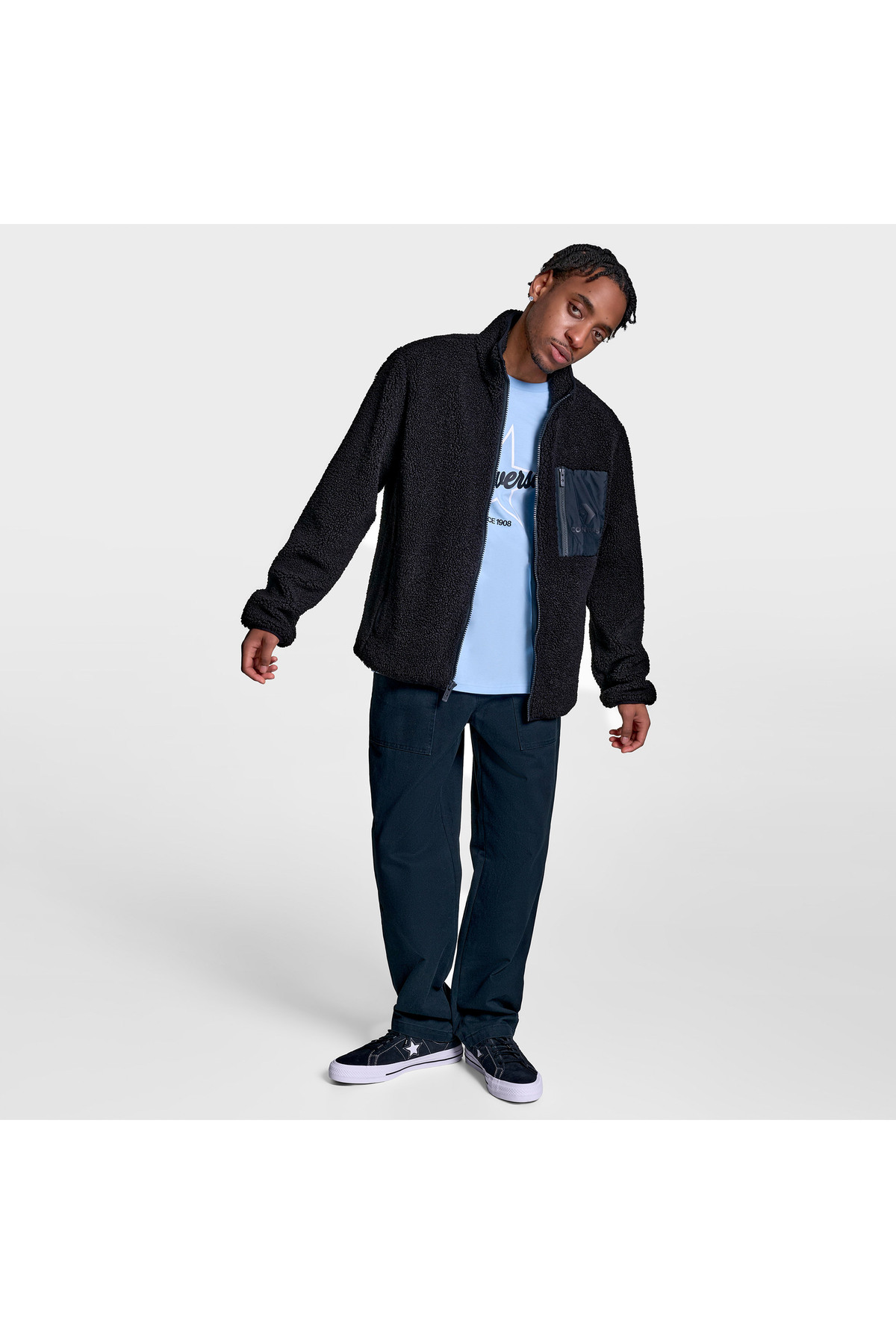 Converse Contrast Sherpa Erkek Siyah Ceket görsel 5