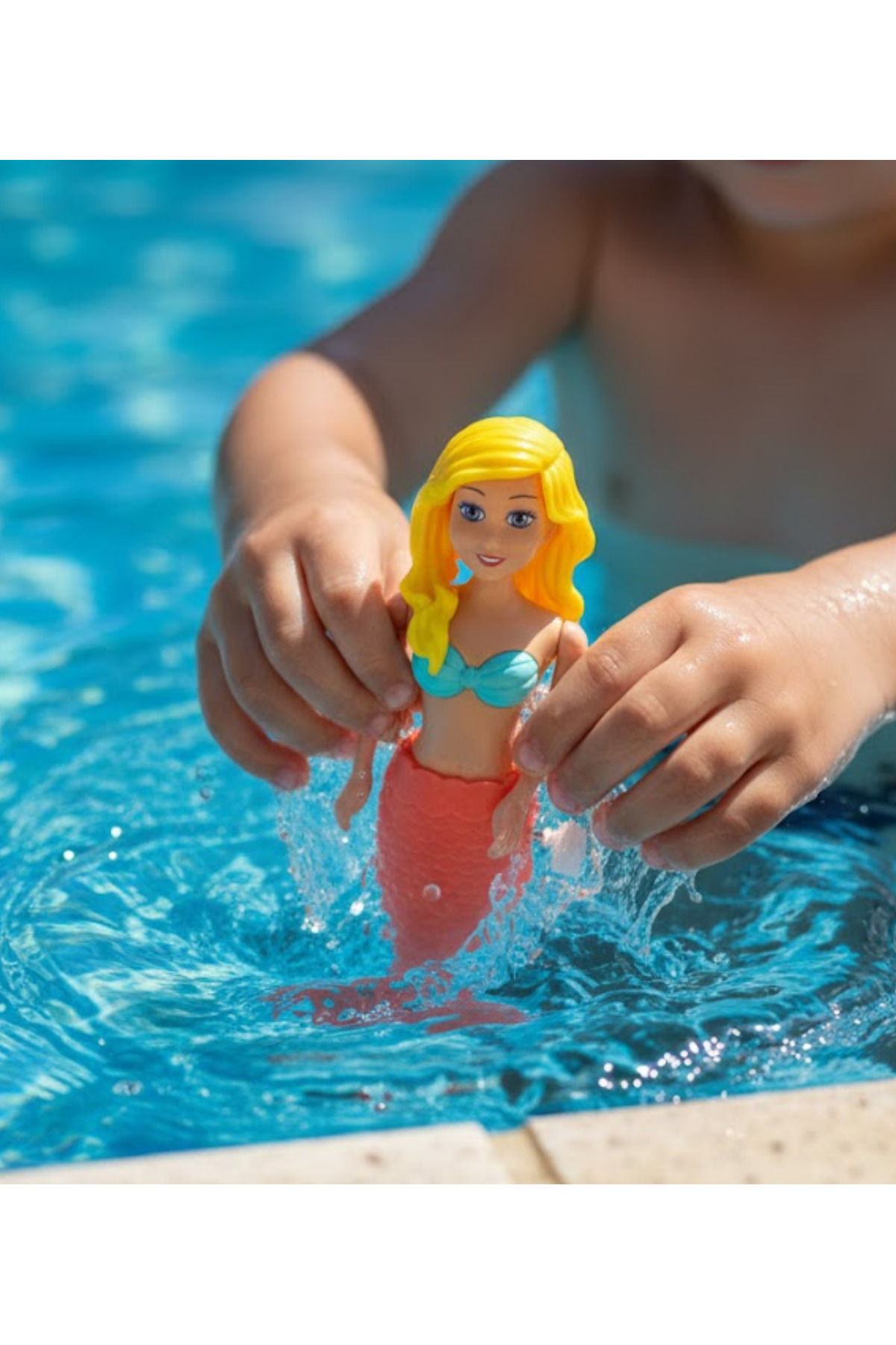 LRS STORE Kurmalı Yüzen Deniz Kızı Oyuncak - Havuz ve Banyo Oyuncağı (19 cm) Denizkızı fotoğrafı 7 (önizleme)