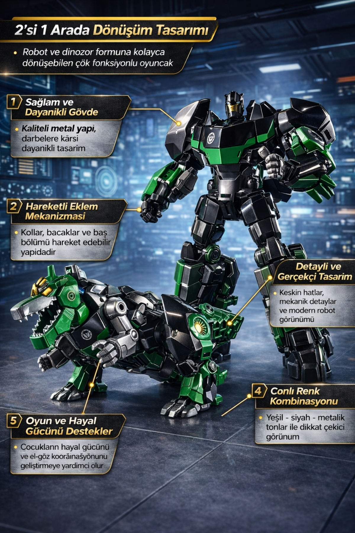 トランスフォーマー TRENDZONE Oyuncak Metal Gövdeli Robota Dönüşen Transformers Araba