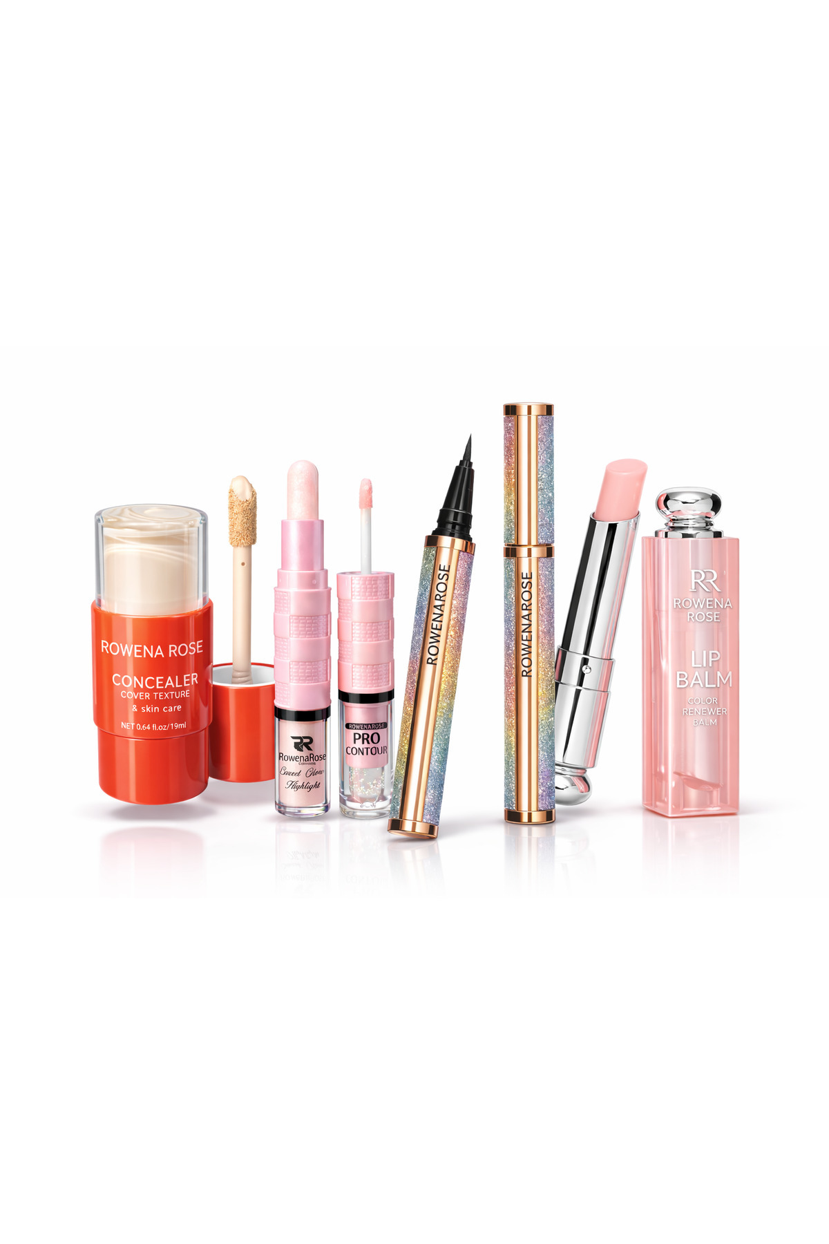 ROWENAROSE 4 Parça Makyaj Seti Kapatıcı Stick Aydınlatıcı Kalem Eyeliner Ve Dudak Parlatıcı - Fiyatı, Yorumları