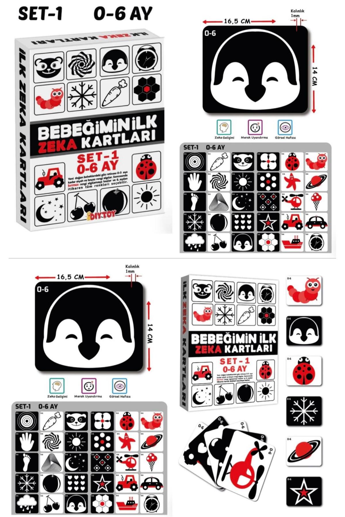Diytoy Bebeğim İlk Zeka Kartları 0-6 Ay Set-1 ve İlk Zeka Kart Flash Kart 0-12 Ay Eğitici Hediye Paketi fotoğrafı 3 (önizleme)