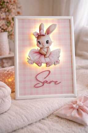 hediyeliktasarimlar LED Işıklı İsimli Bebek Odası Tablosu | Kişiye Özel Duvar...