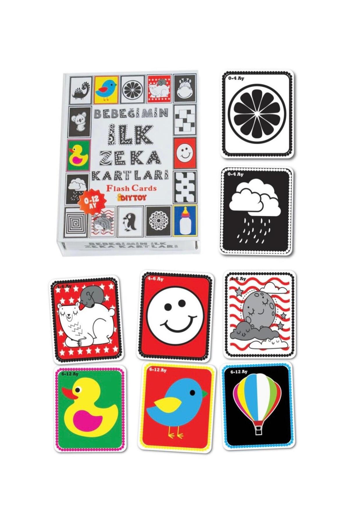 Diytoy Bebeğim İlk Zeka Kartları 0-6 Ay Set-1 ve İlk Zeka Kart Flash Kart 0-12 Ay Eğitici Hediye Paketi fotoğrafı 4 (önizleme)