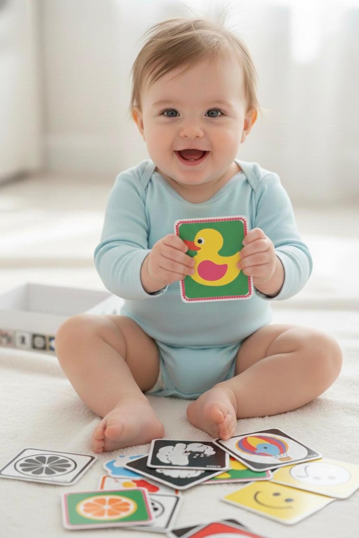 Diytoy Bebeğim İlk Zeka Kartları 0-6 Ay Set-1 ve İlk Zeka Kart Flash Kart 0-12 Ay Eğitici Hediye Paketi fotoğrafı 5 (önizleme)