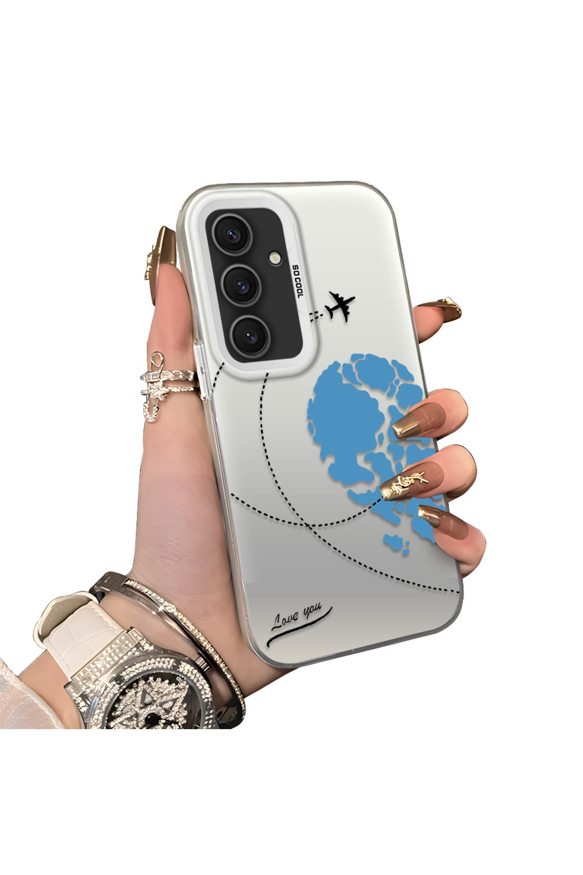 Samsung Galaxy S24 Plus Compatible Silicone Edge Hard Back Anti Fall Valentine's pattern cover