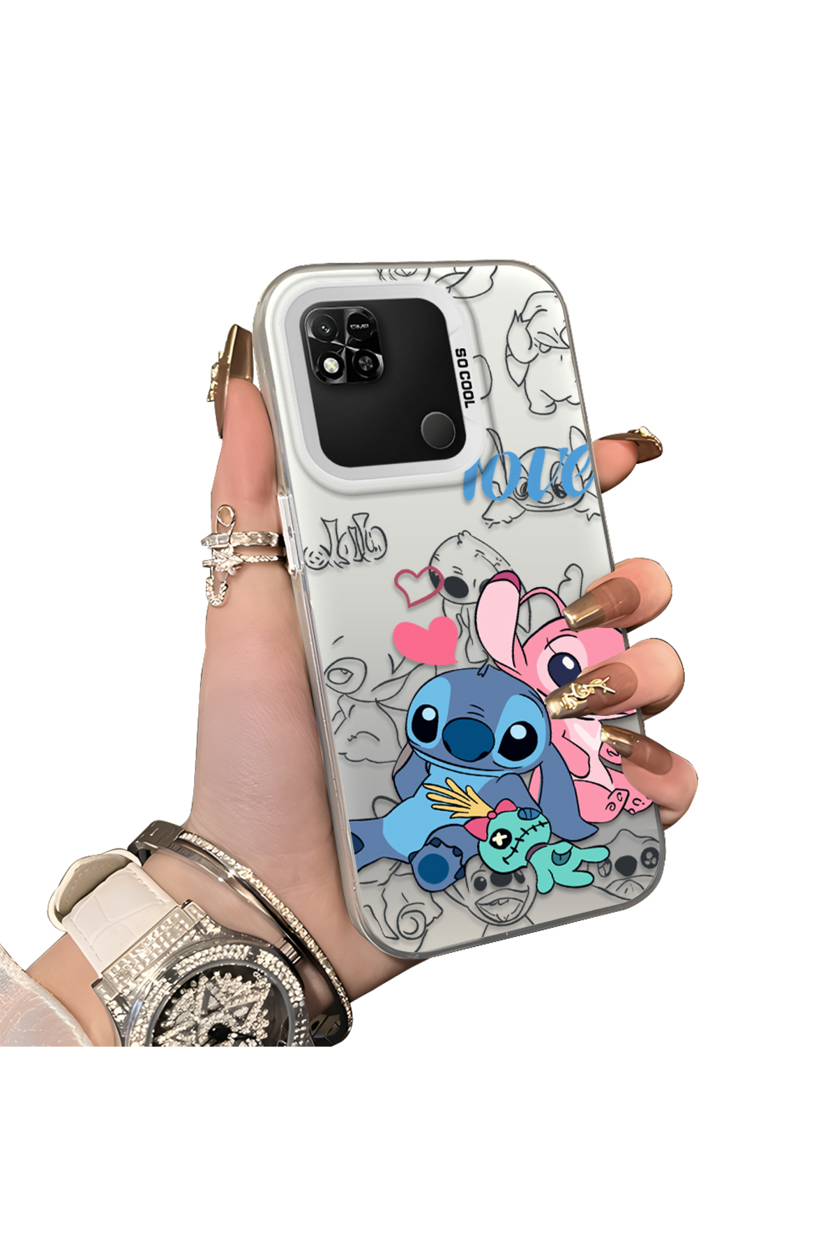 Xiaomi Redmi 10a Compatible Silicone Edge Hard Back Anti Fall Stitch pattern case