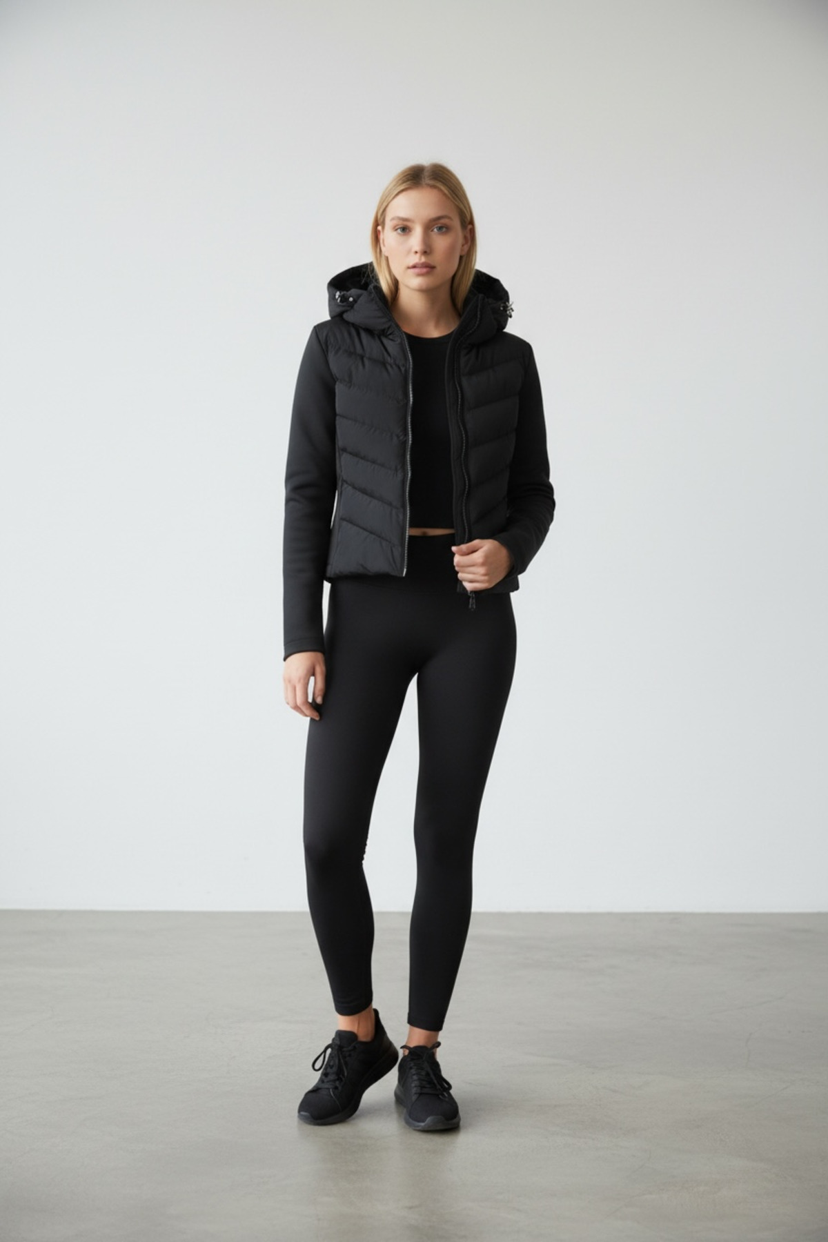 SLAY BUTİK Slimfit Range Rover Mom Şişme Mont Ceket Siyah görsel 6
