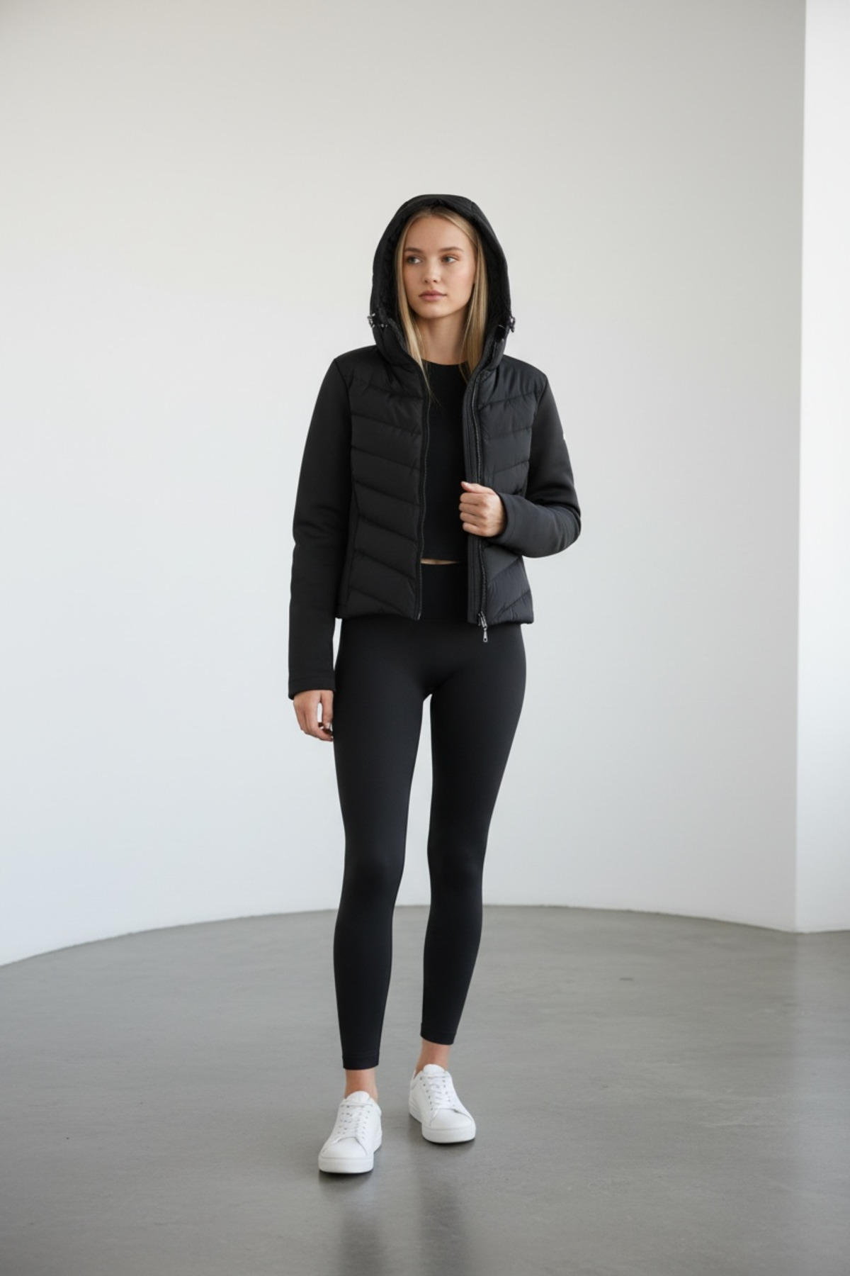 SLAY BUTİK Slimfit Range Rover Mom Şişme Mont Ceket Siyah görsel 4