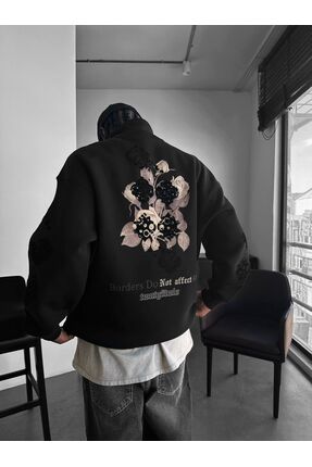 APHELIOS "Borders Do Not Affect Art" Oversize Quarter-Zip Sweatshirt