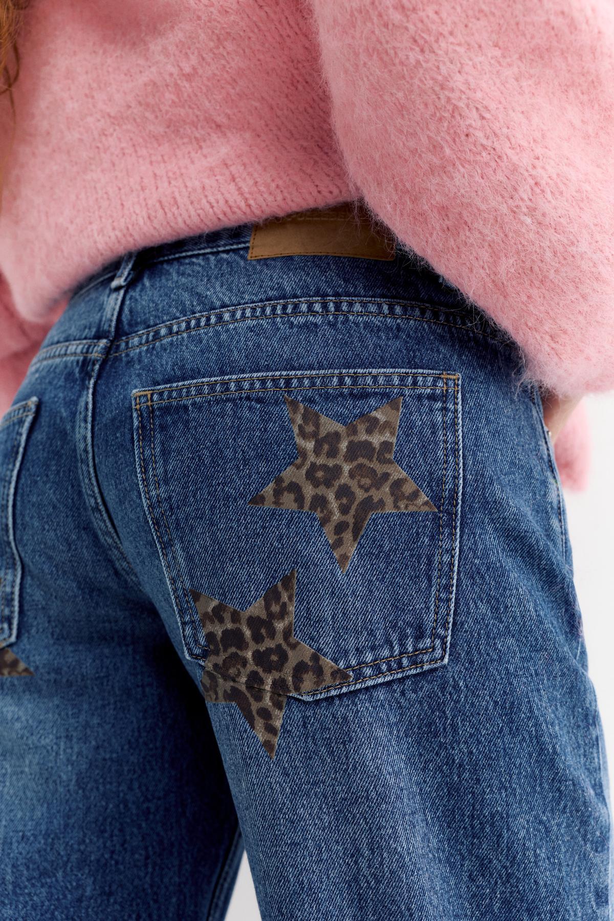 Pull & Bear  Yıldız detaylı straight fit jean