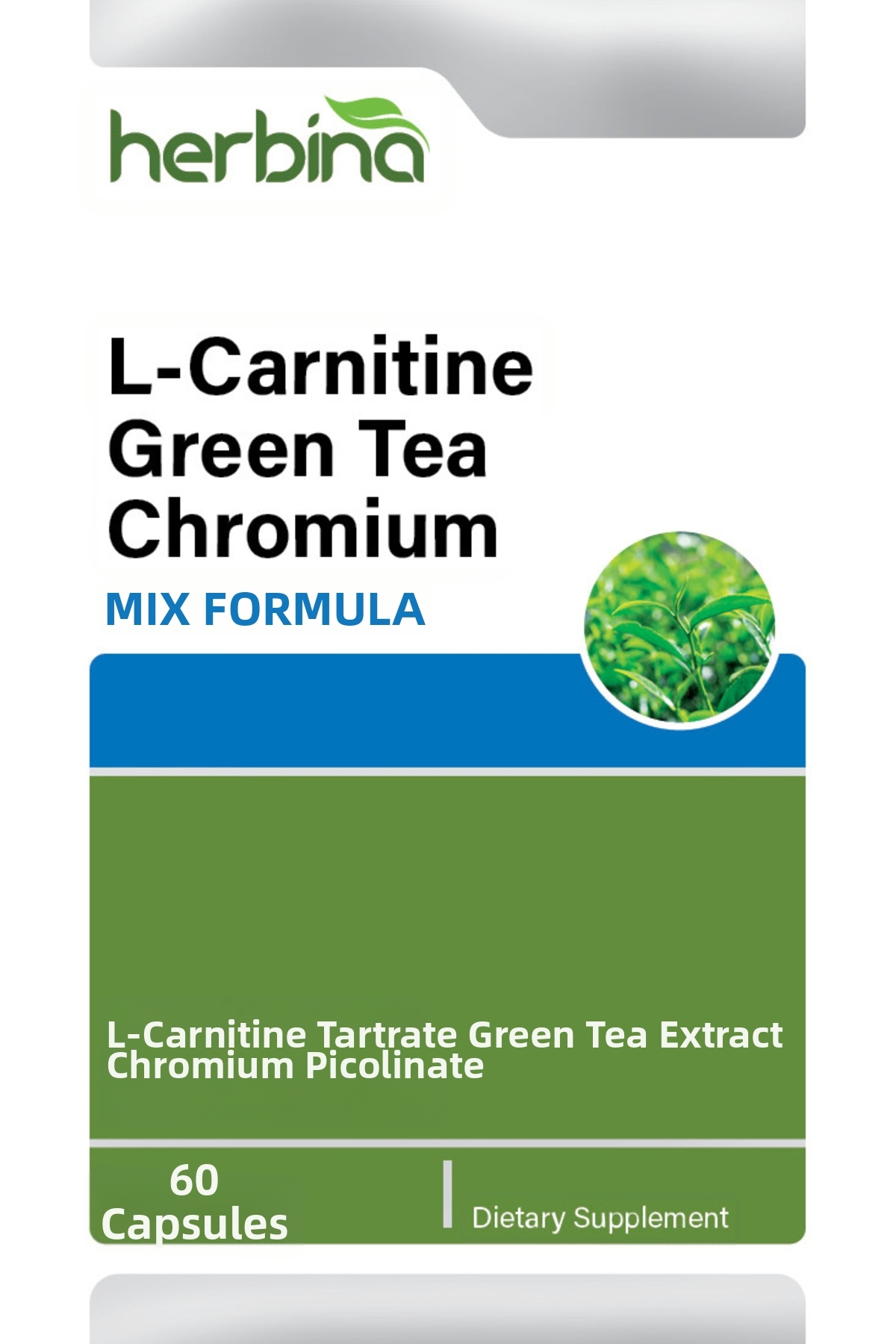 Herbina L-Carnitine Green Tea Chromium Picolinate 60 Capsules- Trendyol