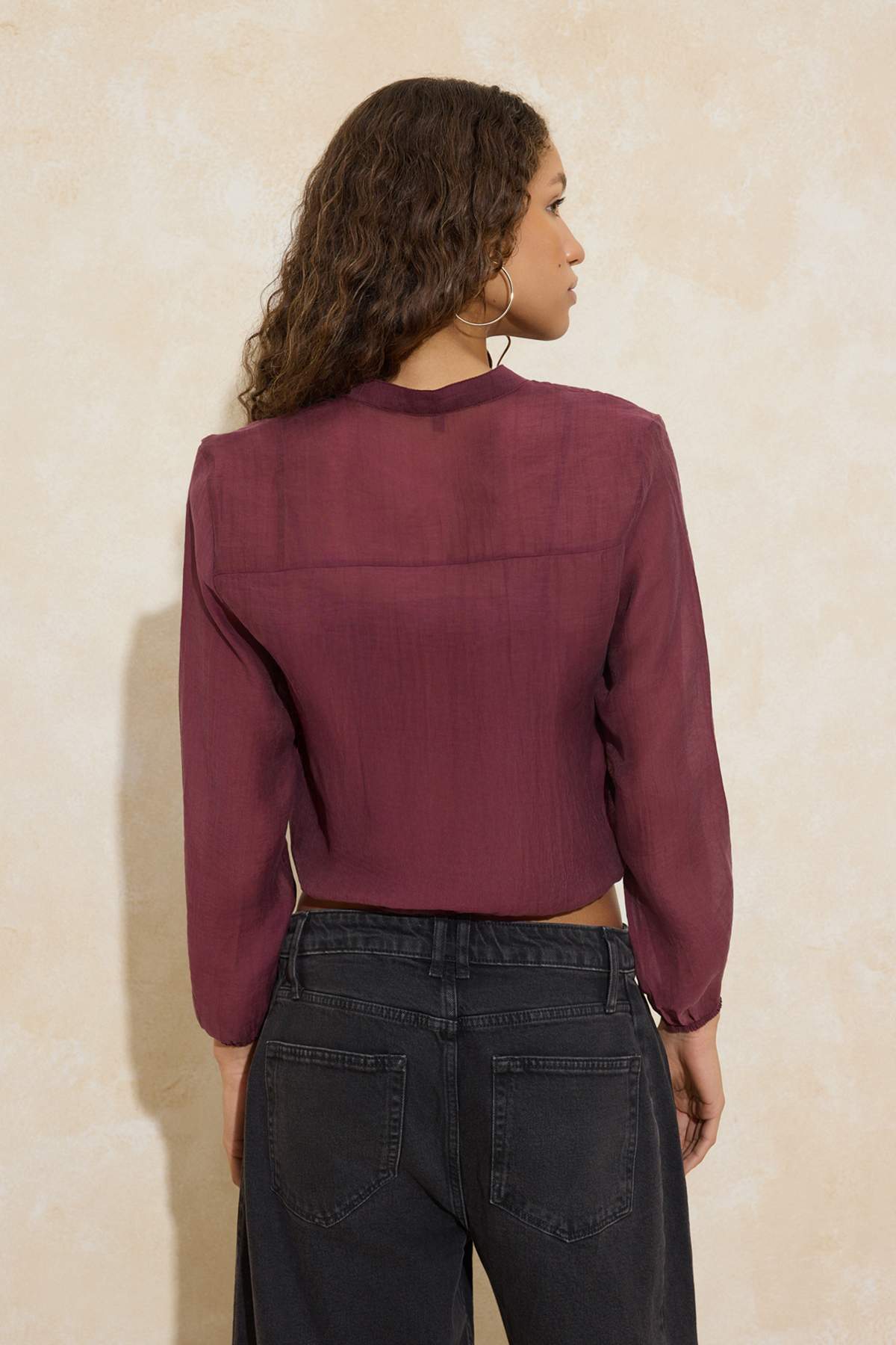 Trendyolmilla  Mürdüm Gömlek TWOSS26GO00016 - Görsel 4