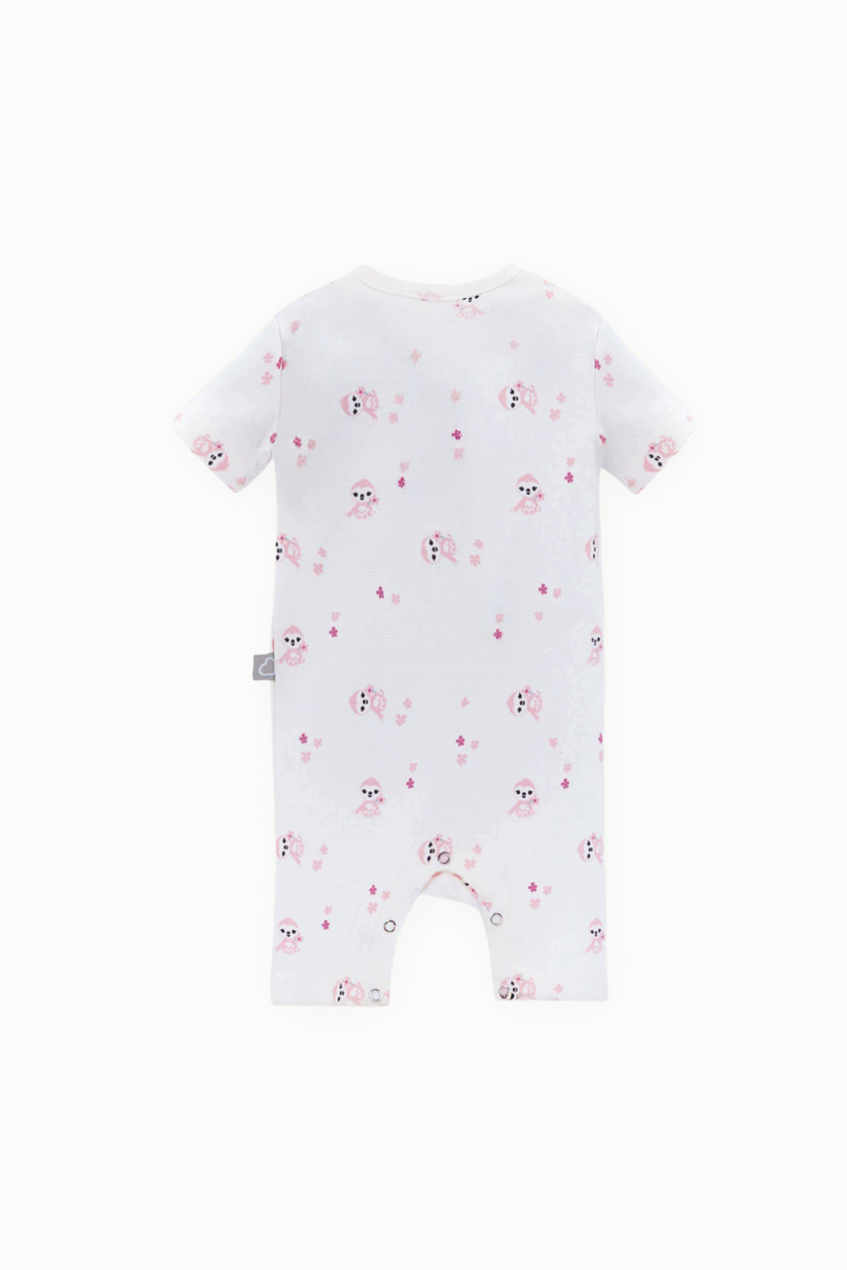 Boumini Pamuklu Kısa Kollu Şort Bebek Tulum Pembe Miskin fotoğrafı 2 (önizleme)