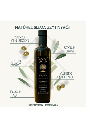 NATUREL Küçük çiftlik soğuk sıkım zeytinyağı 0.5 litre