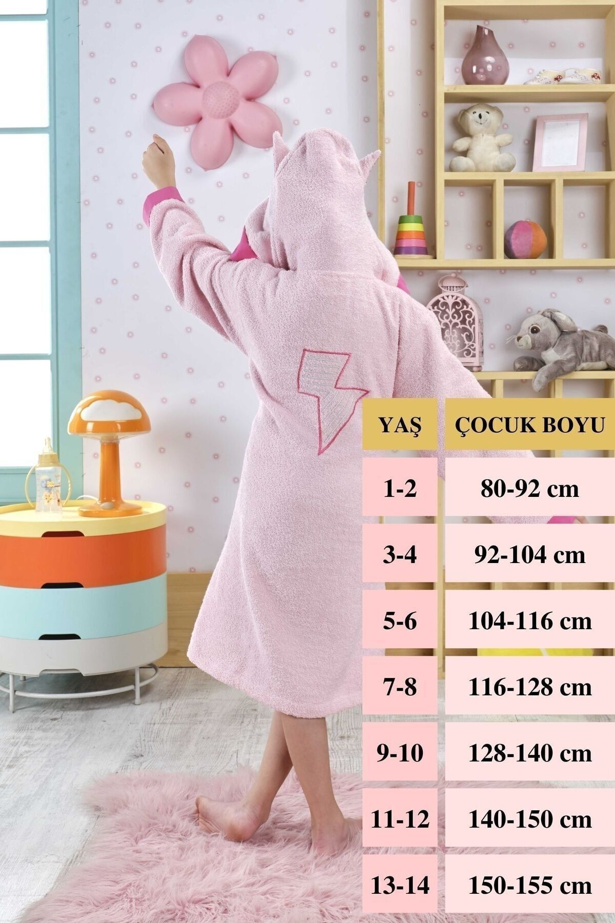 ELY PARKER Kız Çocuk Bornozu, Pamuklu, Kapüşonlu, Süperkahraman Hero, Bebek, Pembe (0-14 Yaş) fotoğrafı 5 (önizleme)