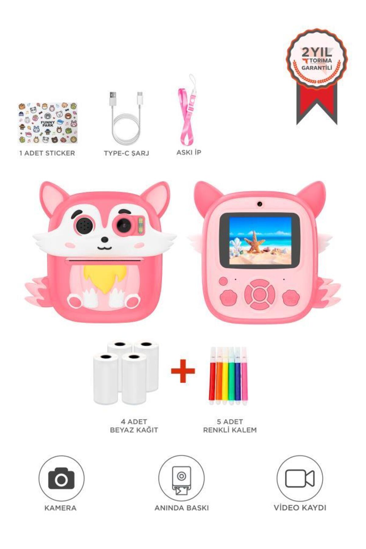 Digital Cameras Kids Thermal Picture Print Printer Camera Video Machine CMR20 Pink