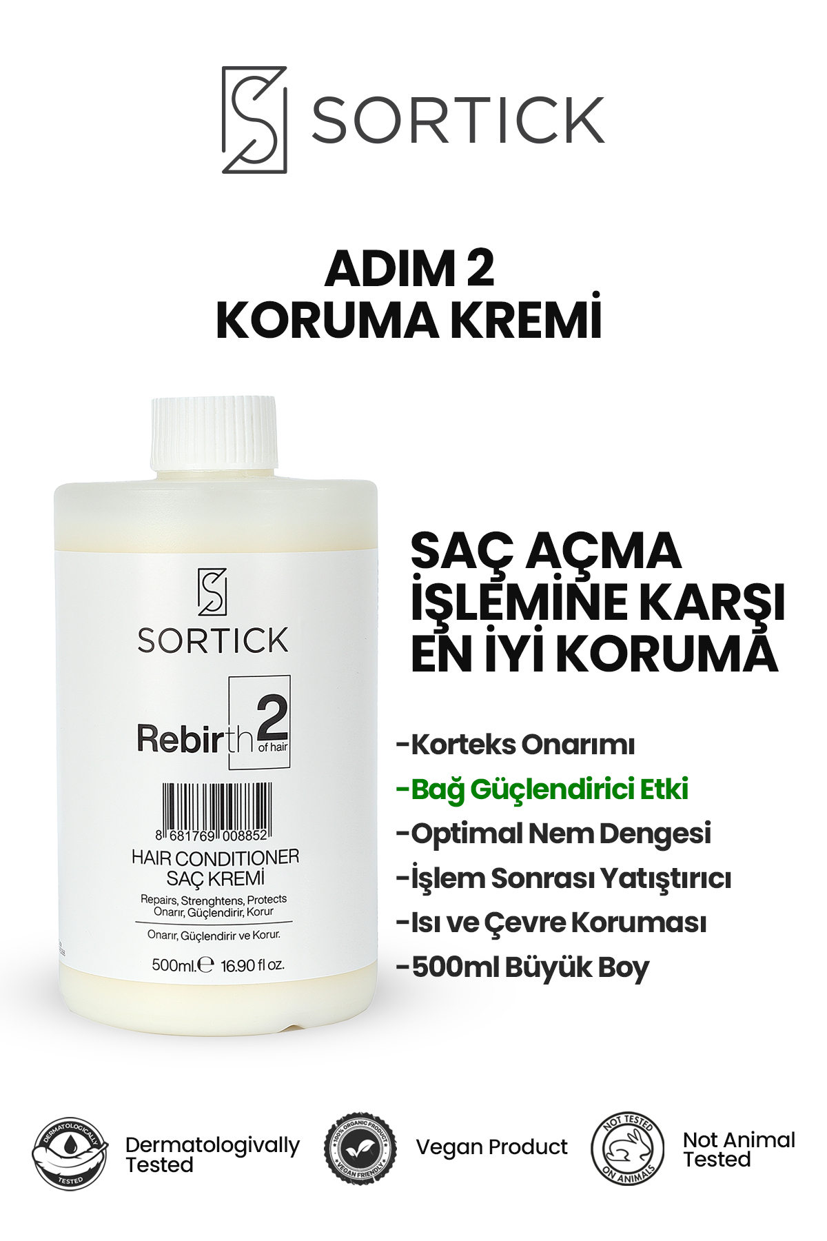 Sortick کرم محافظ مو در برابر سفید شدن مو ۵۰۰ میلیلیتر — SortickNo2