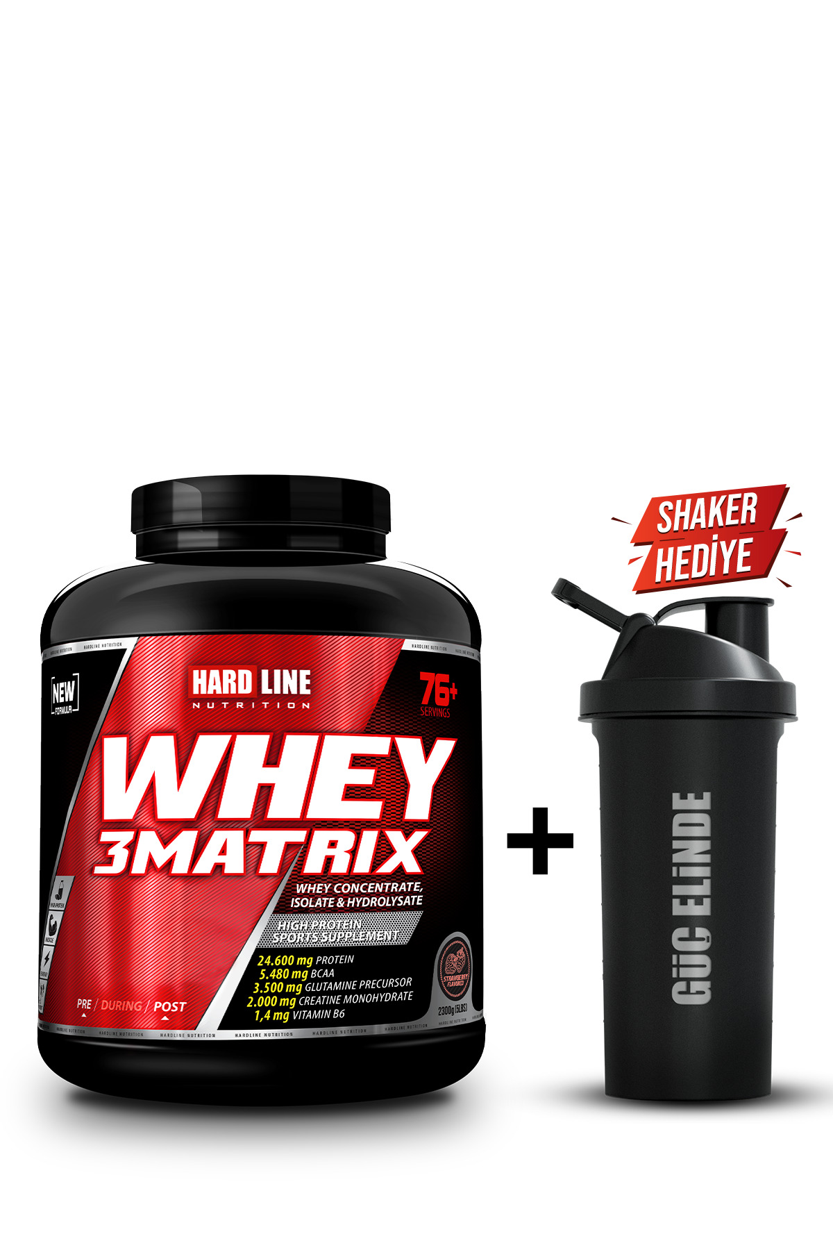Hardline Whey 3 Matrix 2300 gr Çilek Aromalı Protein Tozu (HALAL