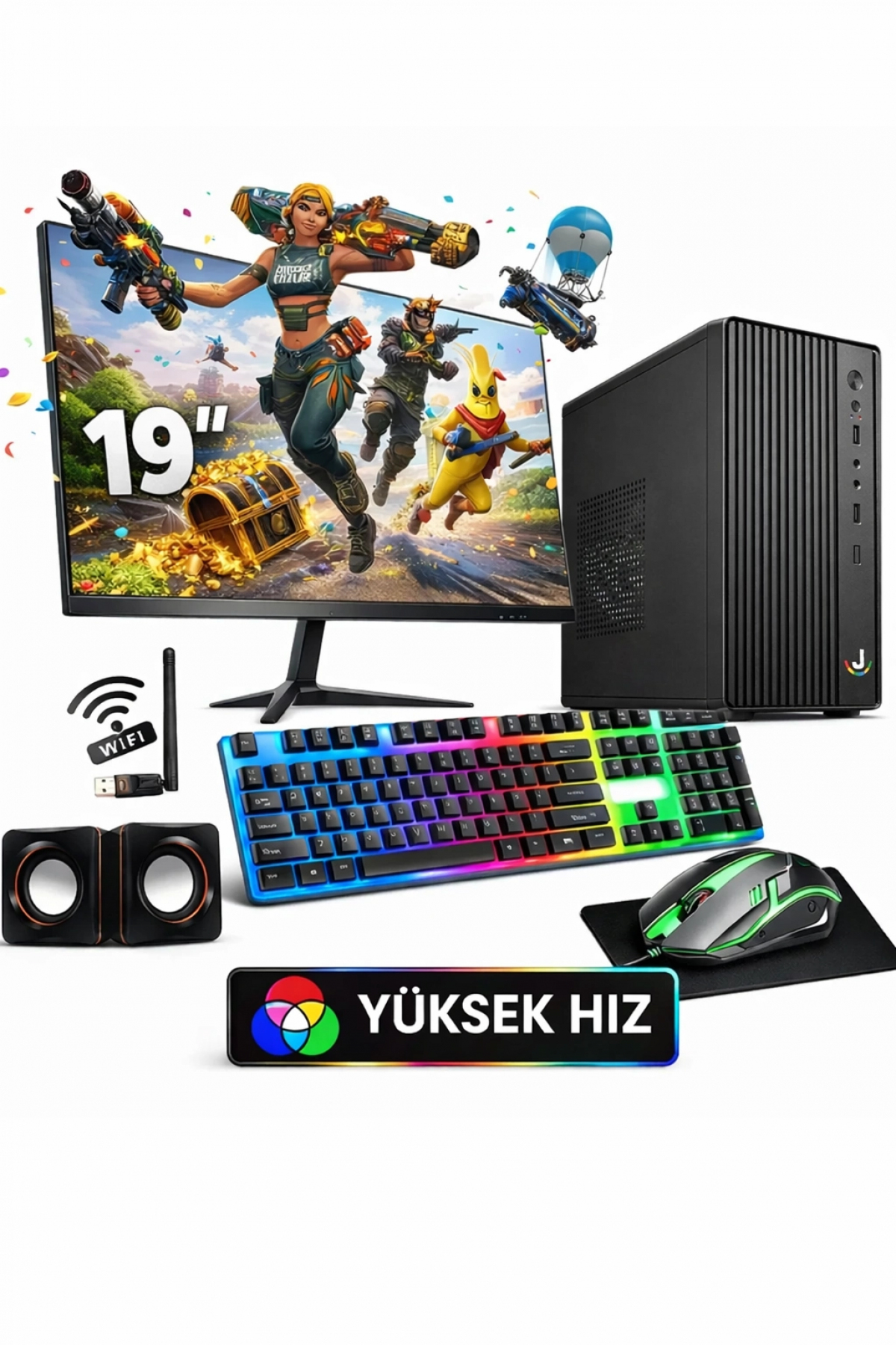 Resim jetucuzal InnoVare i5 3470 16GB RAM 256GB SSD 19 inç FHD Monitör Wi-Fi Masaüstü Bilgisayar 