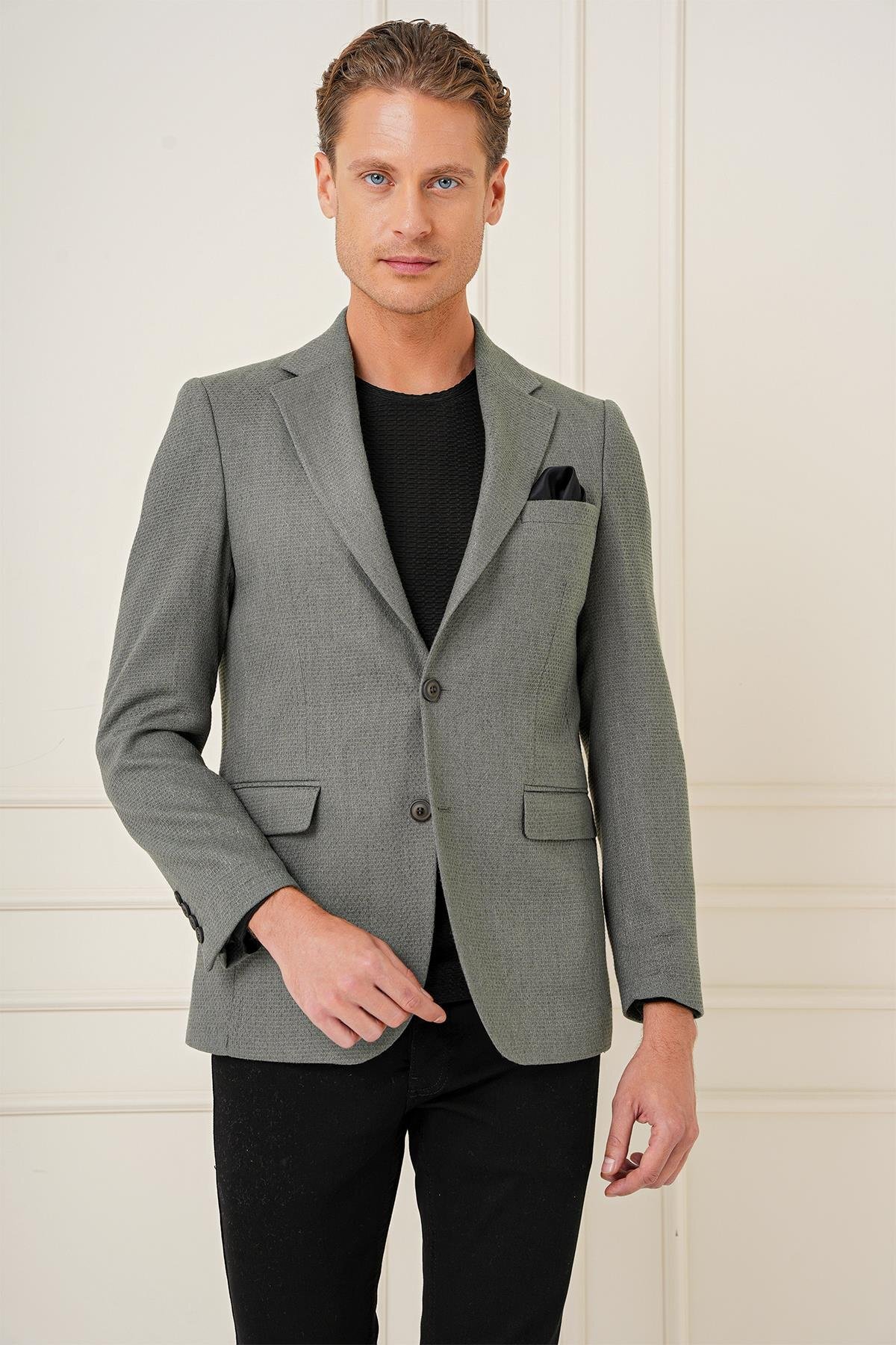 Efor  C 685 Slim Fit Haki Spor Ceket - Görsel 2