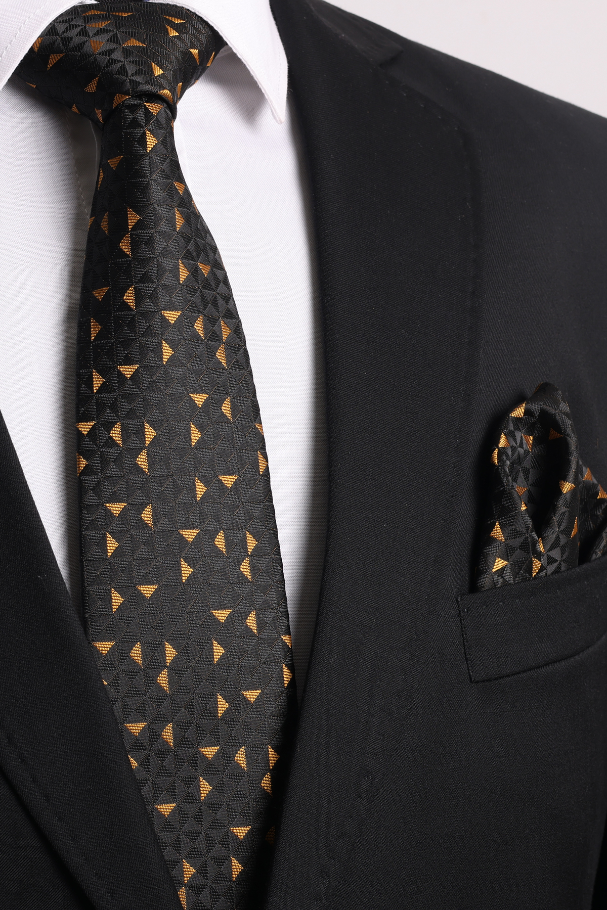  دستمال جیبی طرح‌دار طلایی و مشکی دست‌ساز ۷.۵ سانتی‌متری