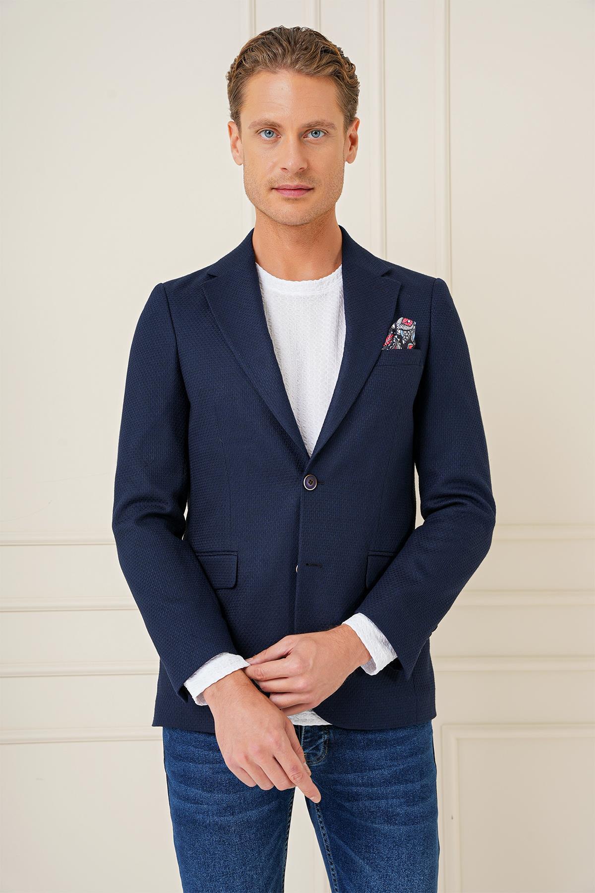 Efor  C 685 Slim Fit Lacivert Spor Ceket - Görsel 2