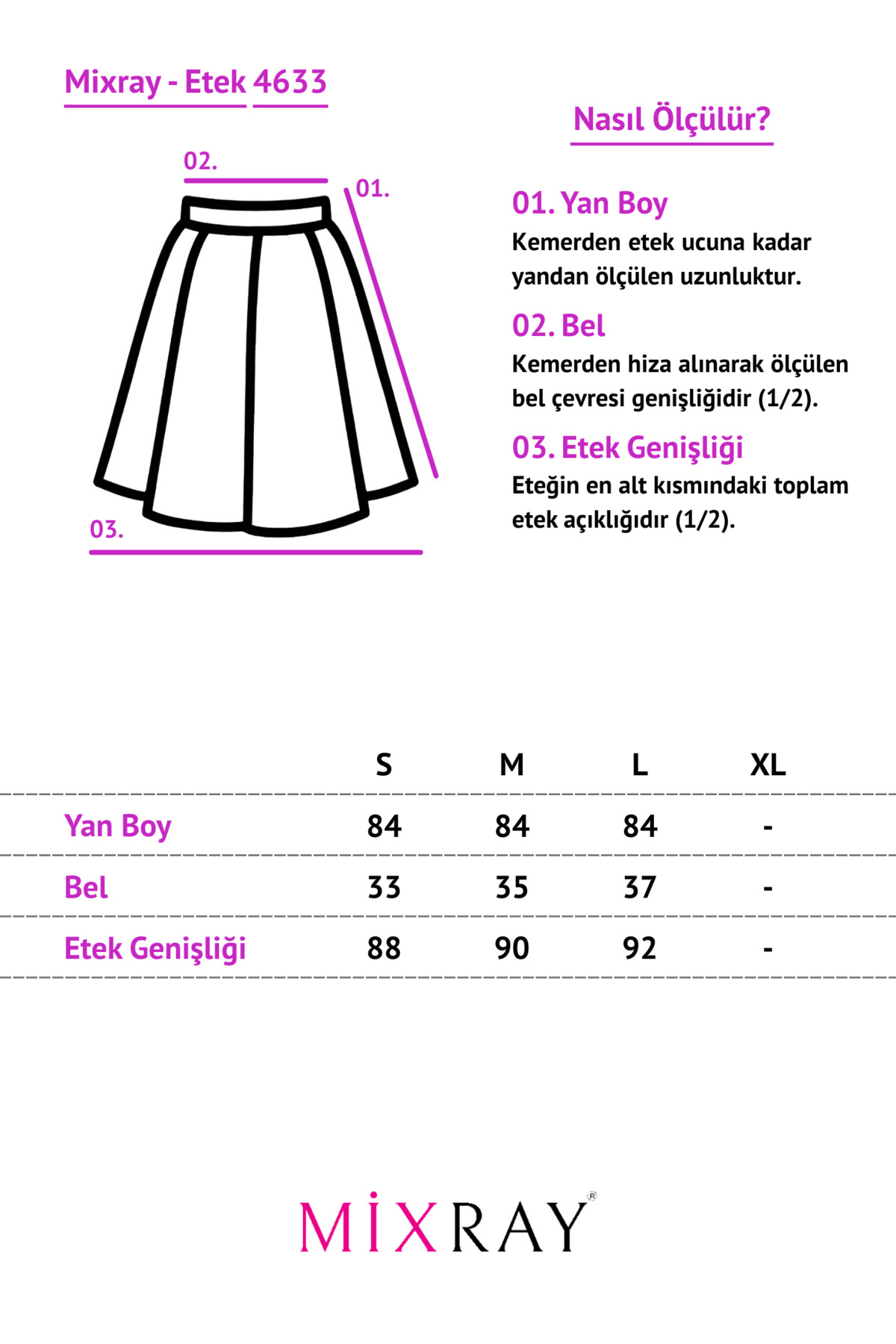 Mixray  4633 Kadın Yandan Cepli Parçalı Etek Antik Vizon - Görsel 6