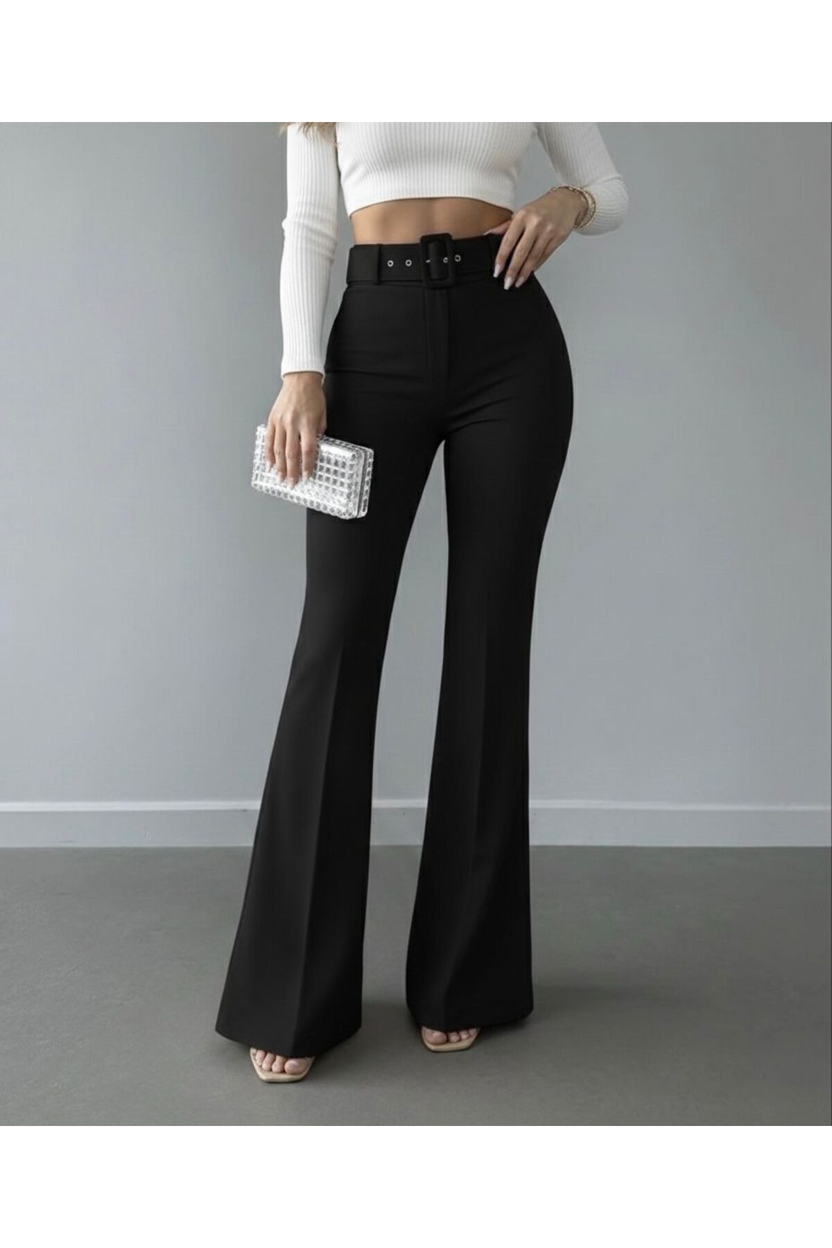 HA-KA GİYİM Жіночий імпортний тканинний одяг Doubleface іспанський крій з поя...