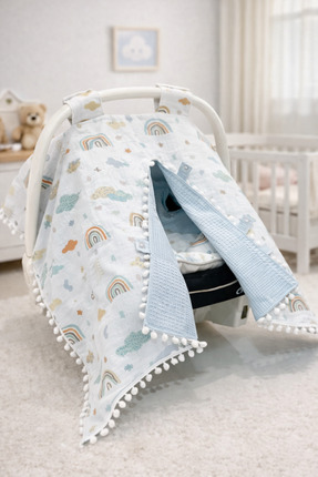 Babycitytr Çok Amaçlı Çift Katlı Müslin Puset Örtüsü Ve Minderi