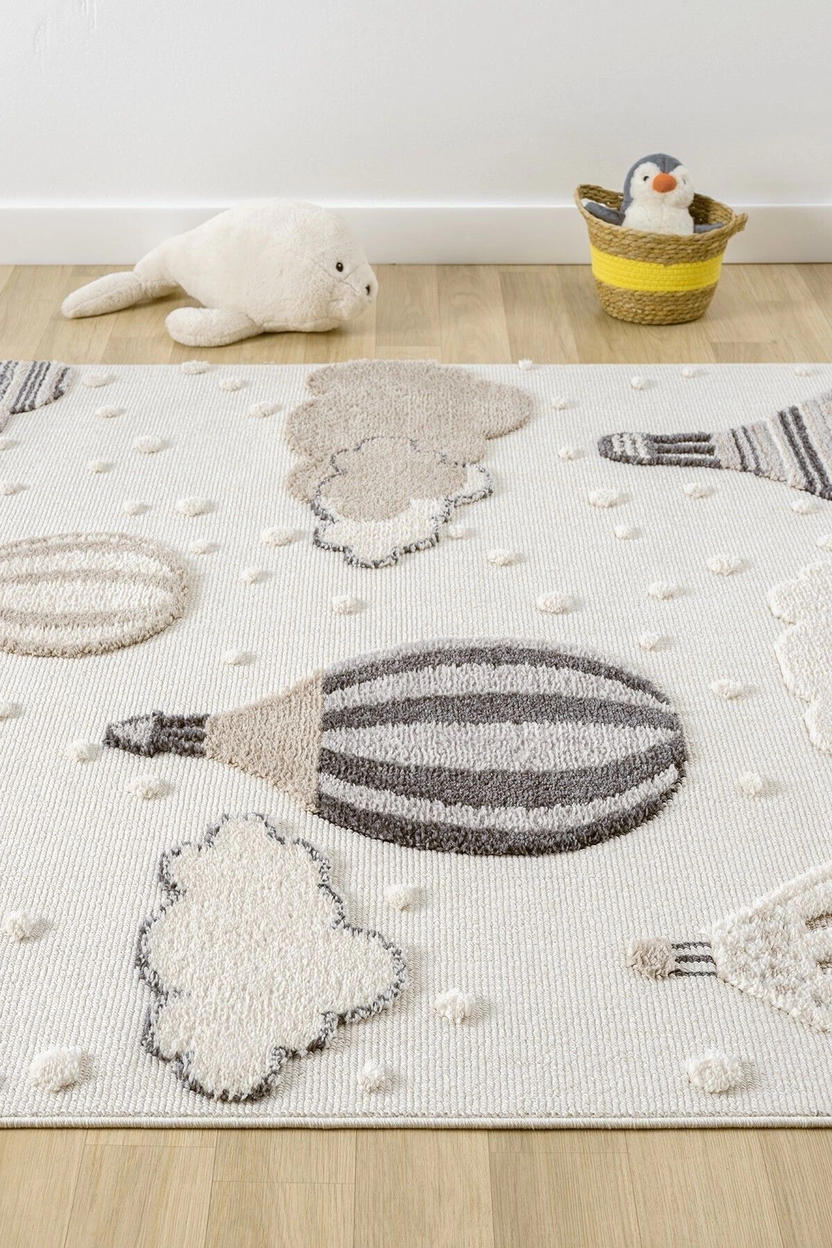 Eliz Home Krem Yumuşak Bukleli Balonlu Bulutlu Dokuma Halı Bebek Odası Çocuk Odası Genç Odası Halısı 16 fotoğrafı 6 (önizleme)