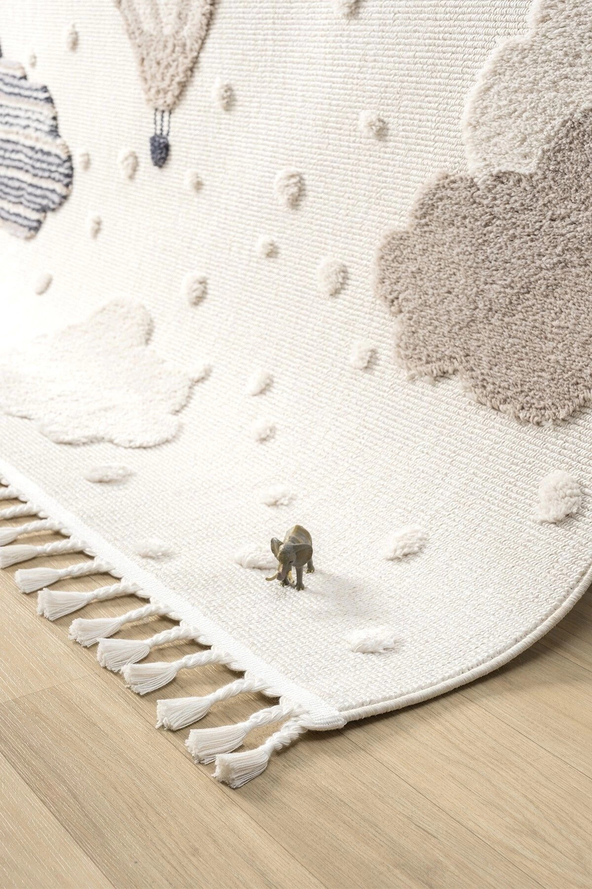 Eliz Home Krem Yumuşak Bukleli Balonlu Bulutlu Dokuma Halı Bebek Odası Çocuk Odası Genç Odası Halısı 16 fotoğrafı 3 (önizleme)