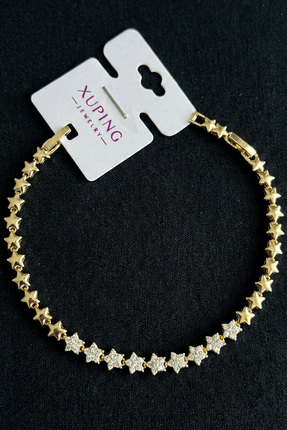 Modacaprea Xuping 14K 17+2 CM Taşlı Yıldız Kadın Bileklik Kararmaz Kadın Xupi...