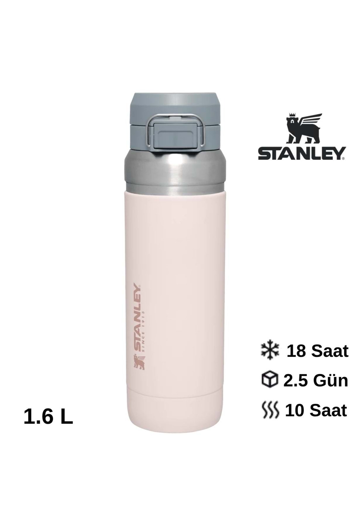 Go Quick Flip Water Bottle 1.06L Thermos Mug Flask POWDER