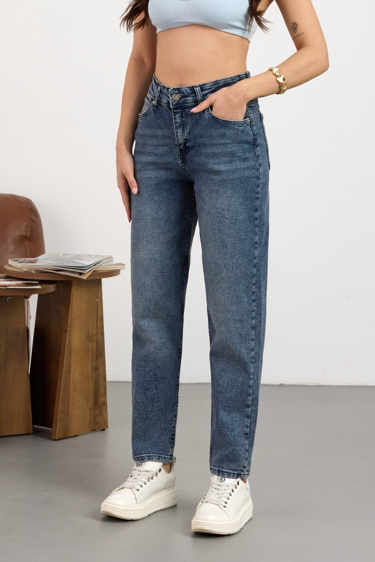 Women's Stretch/Lycra High Waist Mom Jean
