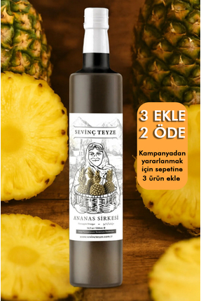 Organik Teyze Sevinç Teyze Doğal Fermantasyon Ananas Sirkesi, Pineapple Vineg...